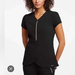 Jaanuu black tulip scrub top